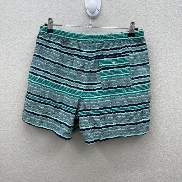 LL Bean Wave Stripe Nylon Swim Board Shorts w Pockets 504878 Womens size Medium - Picture 9 of 12